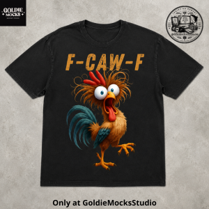 F-Caw-F Shirt Funny Screaming Rooster Graphic Vintage Humor T-Shirt